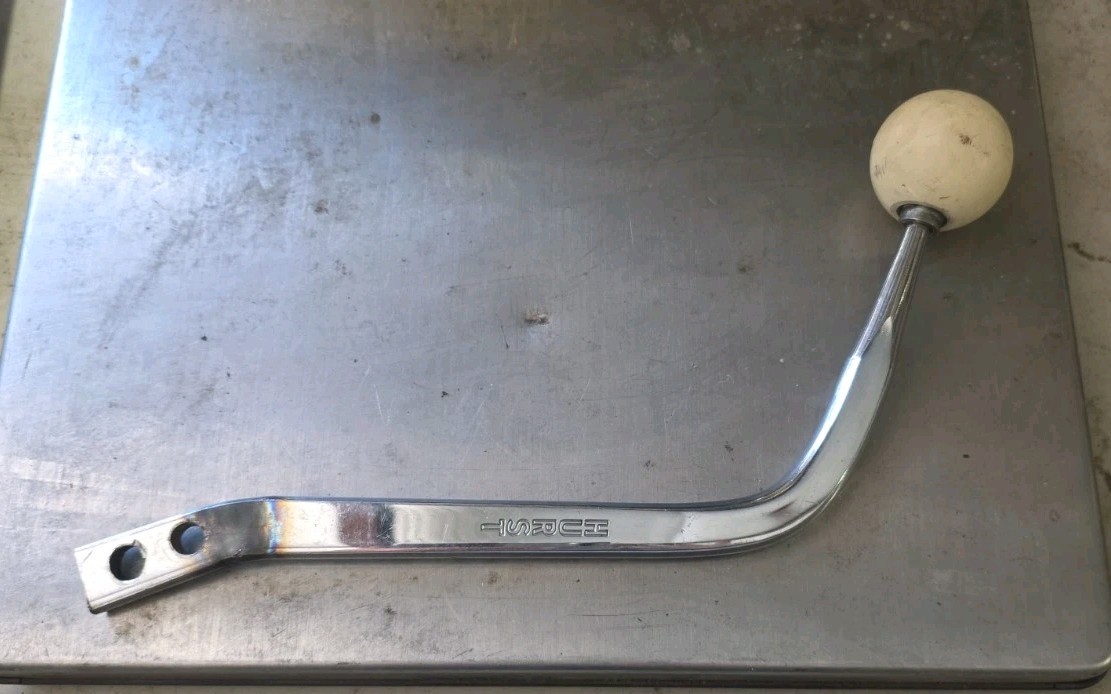 HURST USA MADE 7236 Chrome Steel Stick 5387236 with 4 Speed White Knob USED