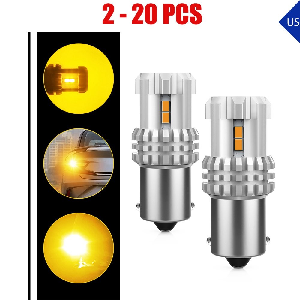 2-20X 1156 7506 BA15S P21W Amber/Yellow 3020SMD LED Turn Signal Tail Light Bulbs