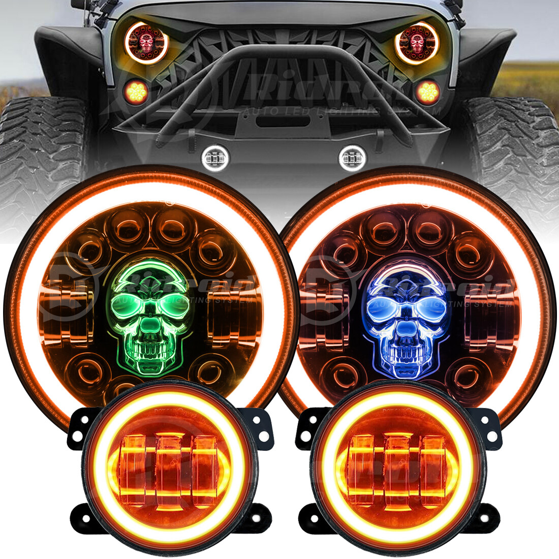 RGB Halo 7\'\' LED Headlights 4\