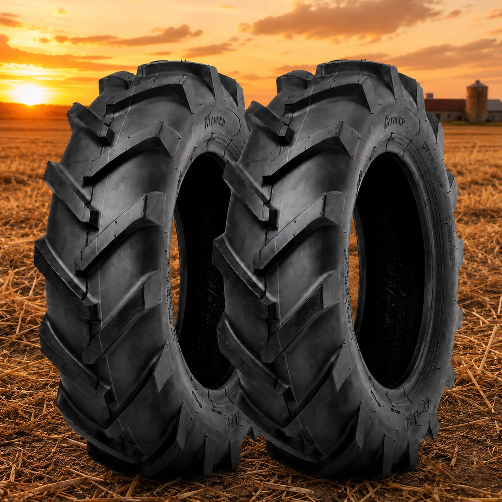 HALBERD Set 2 6.00-12 Farm Tractor Tires 6PR 6.00x12 Agricultural Tire Tubeless