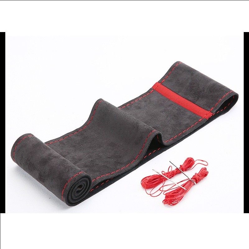 ALCANTARA Car Steering Wheel Cover DIY Stitch On Wrap for 38cm 15 inch diameter