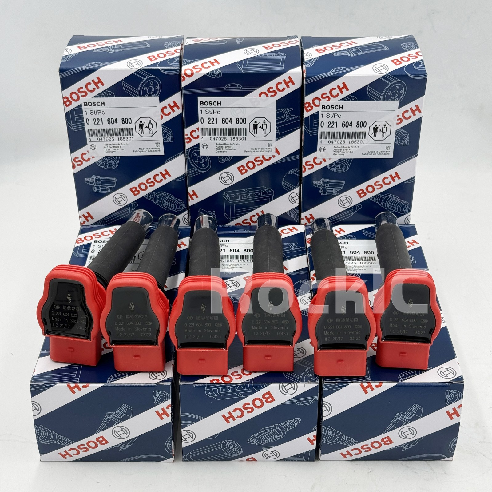 6PCS OEM BOSCH Ignition Coil Packs For Audi A4 A5 A6 Q5 Q7 3.0L 3.2L FSI Red Top