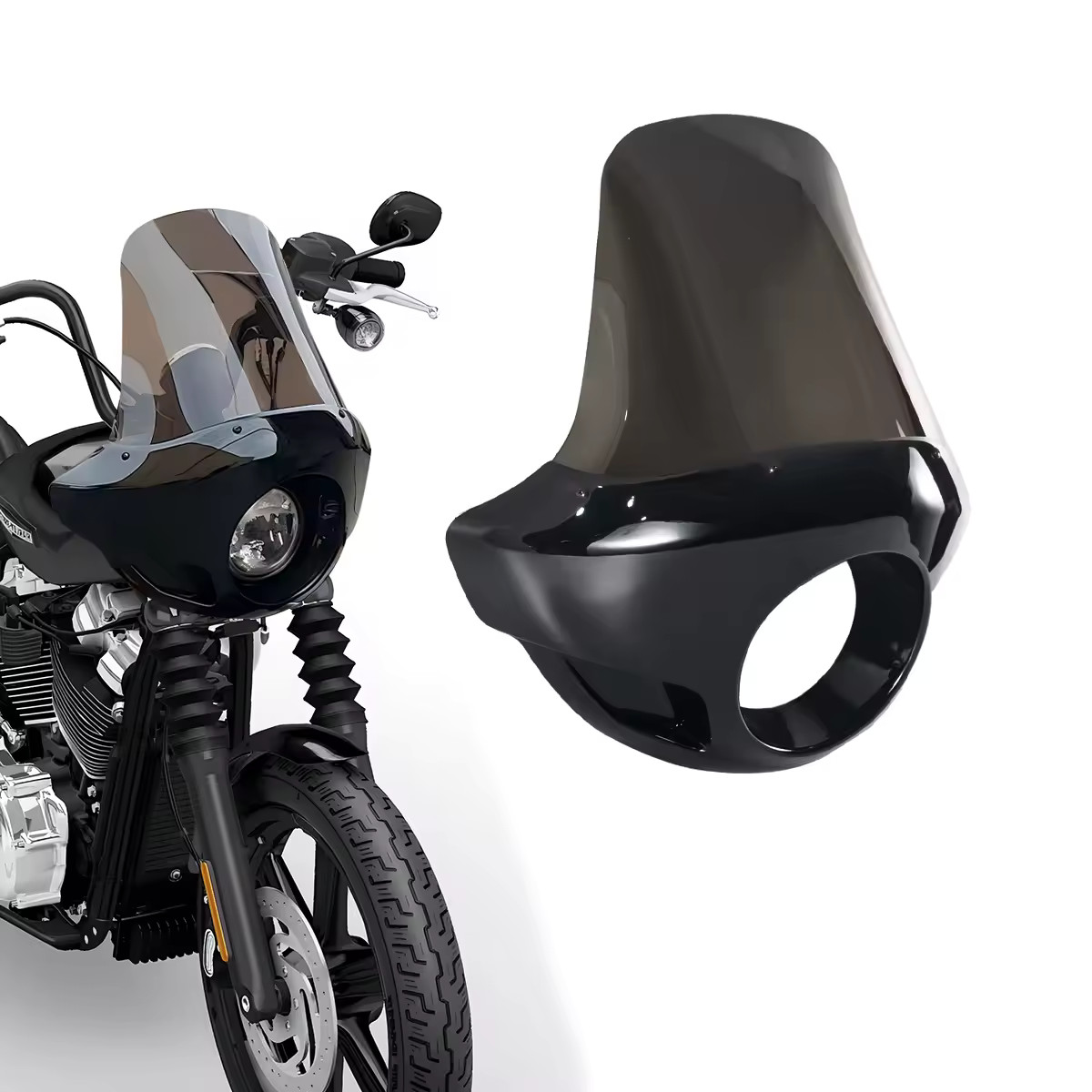 Motorcycle 5.75”Headlight Fairing Cover Tall Touring Sport Windshield for Harley