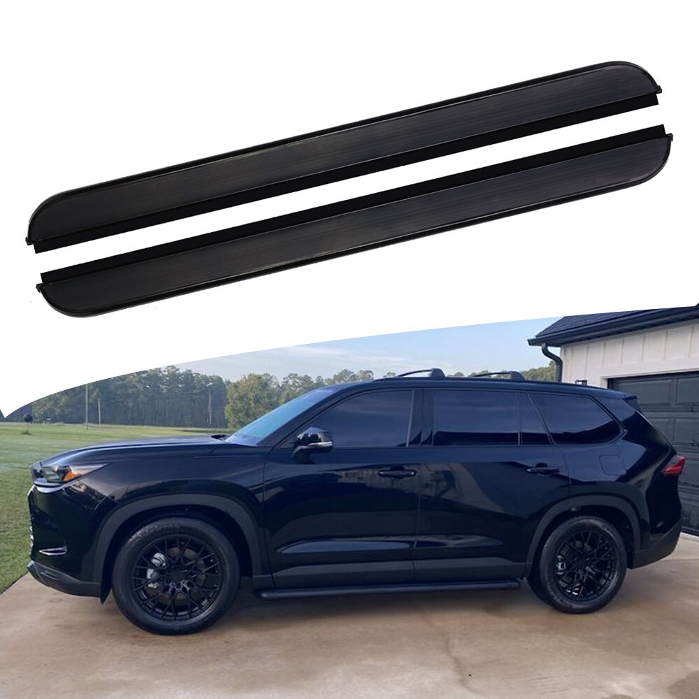 2PC Side Steps Nerf Bars Running Board Fits For Grand Highlander 2024-2027 Black