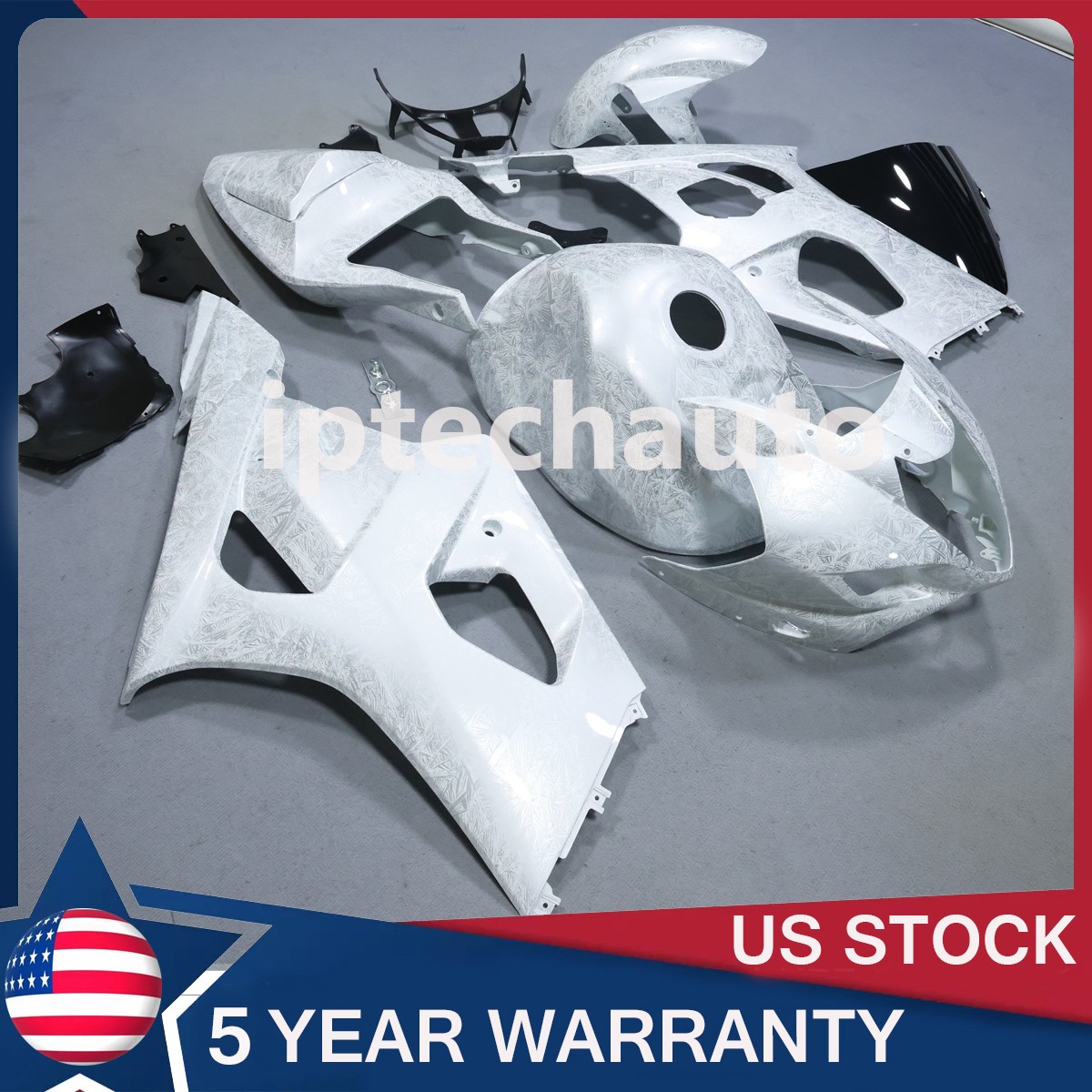 White Ice Cracked Forged Carbon Fiber Fairing Kit For Suzuki GSXR1000 2003 2004