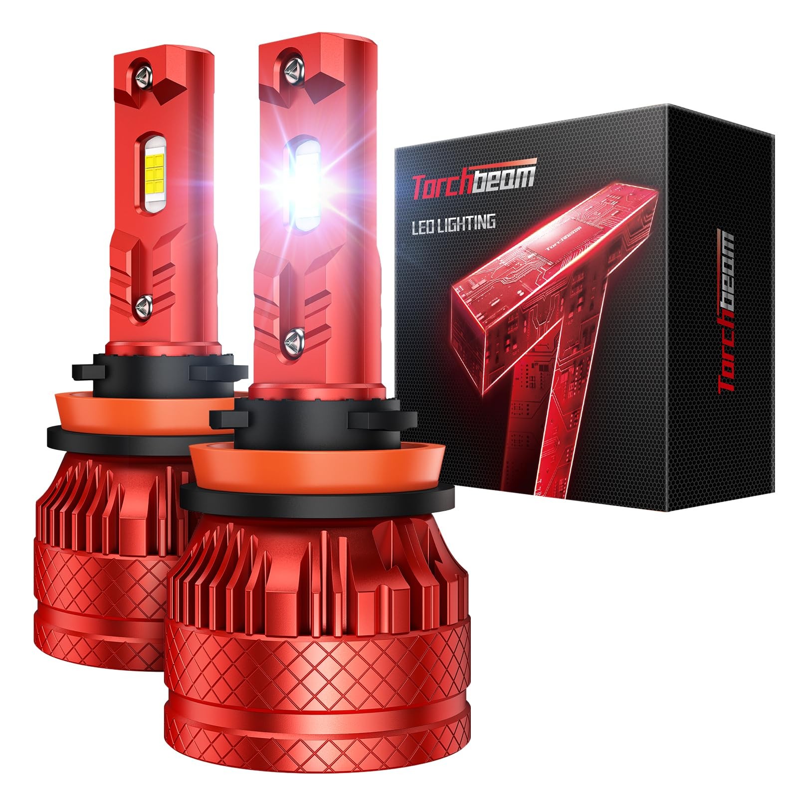 Torchbeam T6S H11/H8 Bulbs or Led Lights, 1000% High Bright, 6500K Cool White---