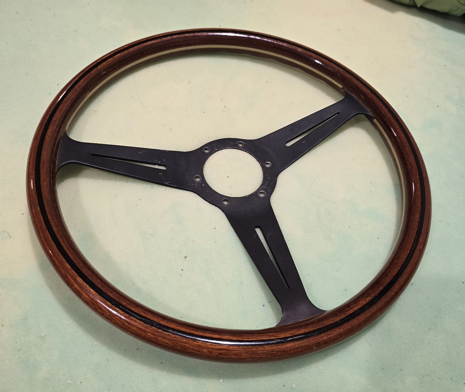 Nardi Classic Gold Line Wood Steering Wheel 340mm Black Spokes DG Made In Italy Nardi Classic Gold Line Wood Steering Wheel 340mm Black Spokes DG Made In Italy