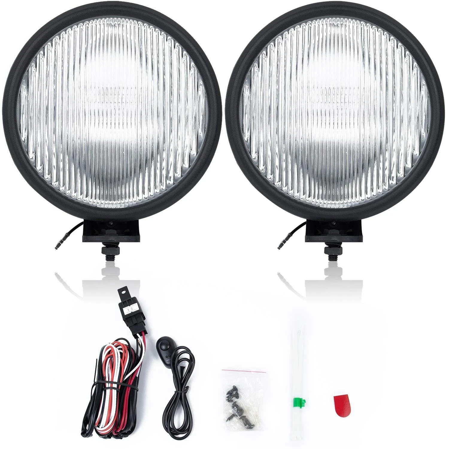 FL7091 Fit for 1997-2006 Wrangler tj off-road Pair Front Fog Lights Lens Bumper 