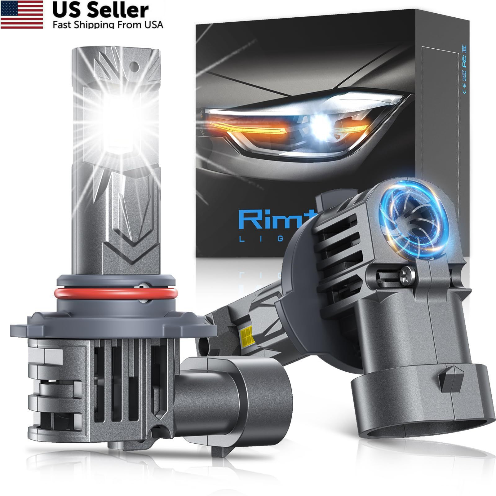 rimthin 9005/HB3 Bulbs, HB3 Fog Lights 6000K Cool White, 9005/HB3, White rimthin 9005/HB3 Bulbs, HB3 Fog Lights 6000K Cool White, 9005/HB3, White