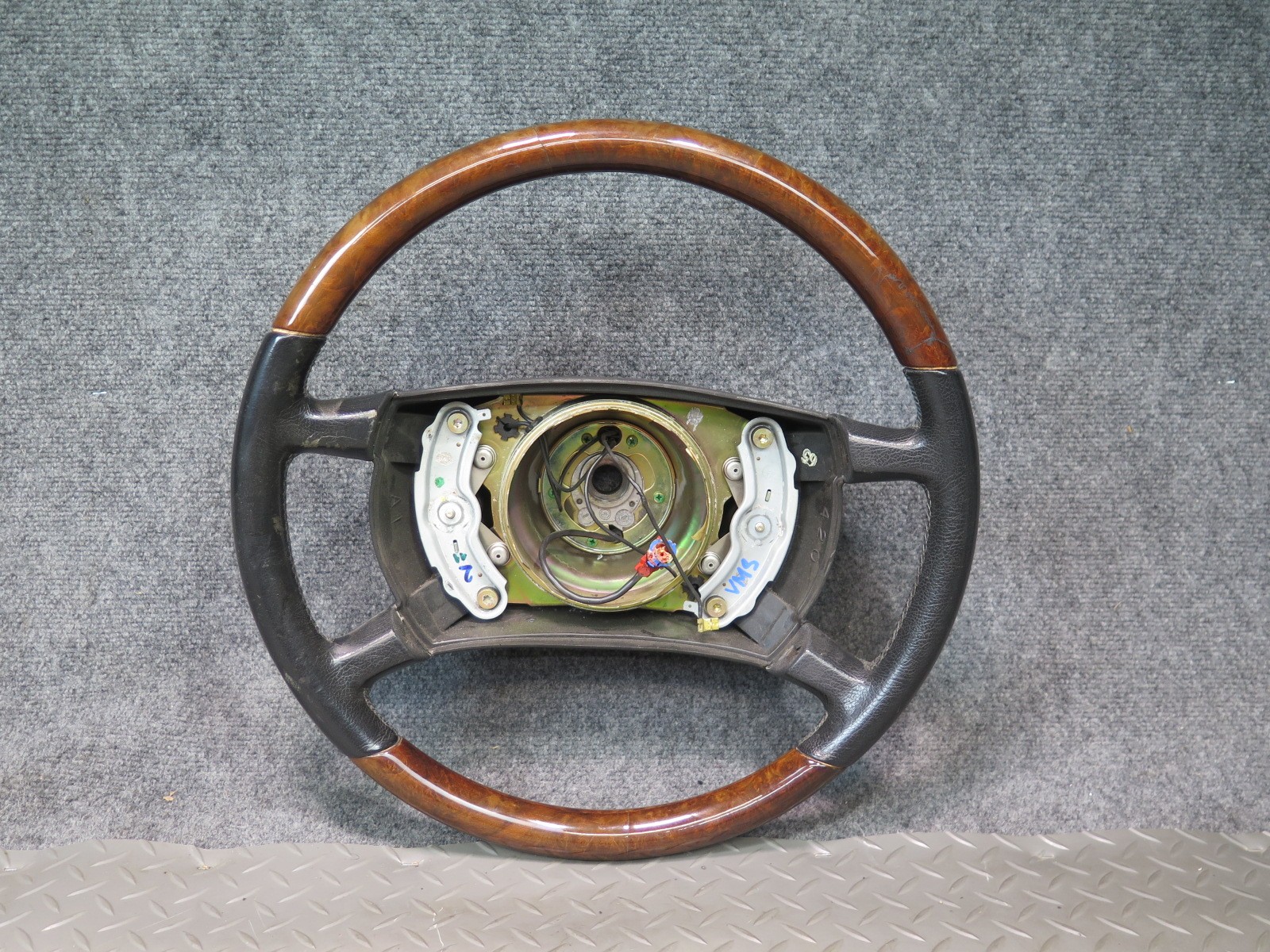 86-91 MERCEDES W126 560SEL 560SEC WOOD LEATHER STEERING OEM
