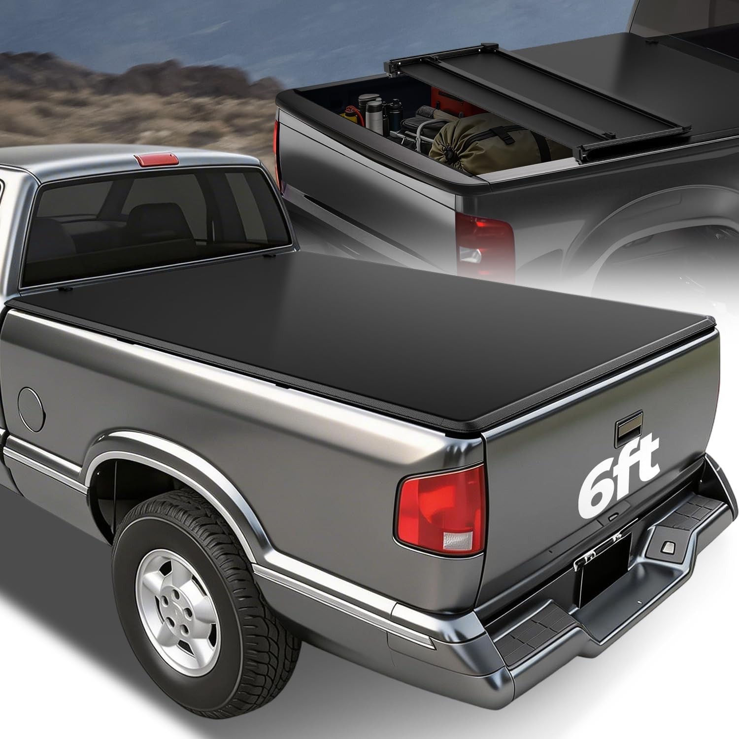 Soft Tri-Fold Tonneau Cover for 1994-2004 Chevy S10 Sonoma 6FT Truck Bed Cover Soft Tri-Fold Tonneau Cover for 1994-2004 Chevy S10 Sonoma 6FT Truck Bed Cover