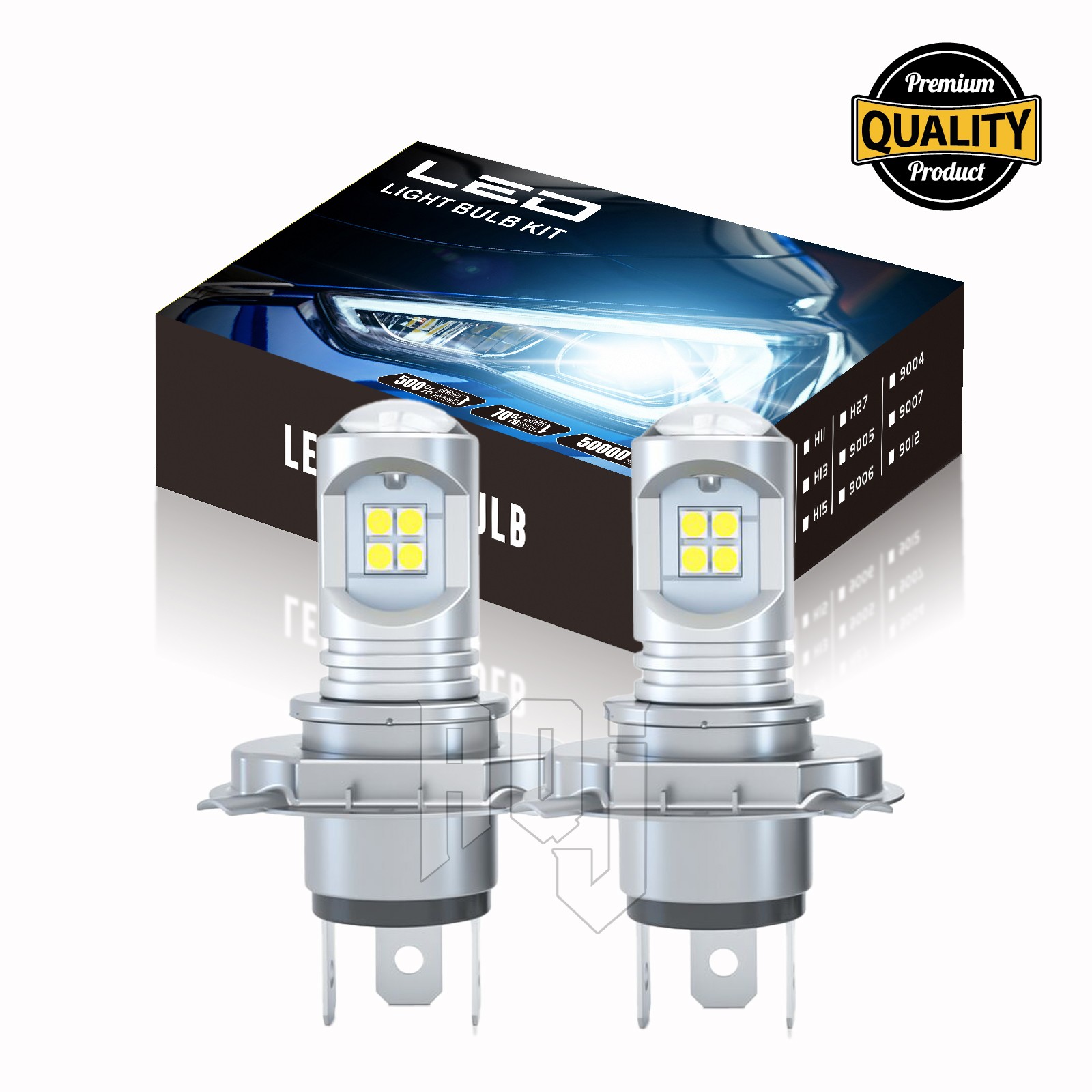 6V White LED Headlight Headlamp Light Lamp Bulbs 50W H4 6V 6000K Pack Of 2