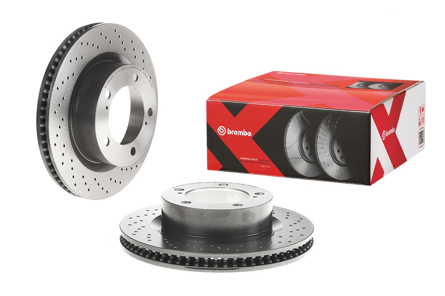 Brembo Front Xtra Brake Disc Rotor Drilled for Toyota Land Cruiser Lexus LX570