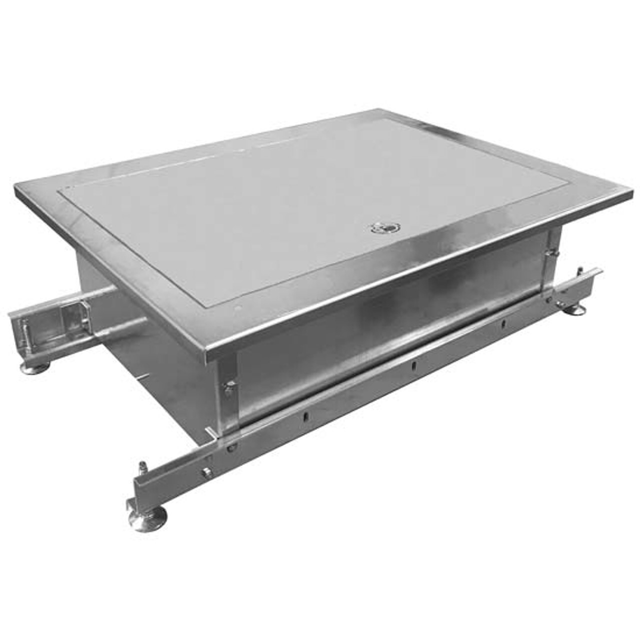 14 X 22 Inch Slide-In Rail Recessed Storage Box Deck Plate Smooth Aluminum