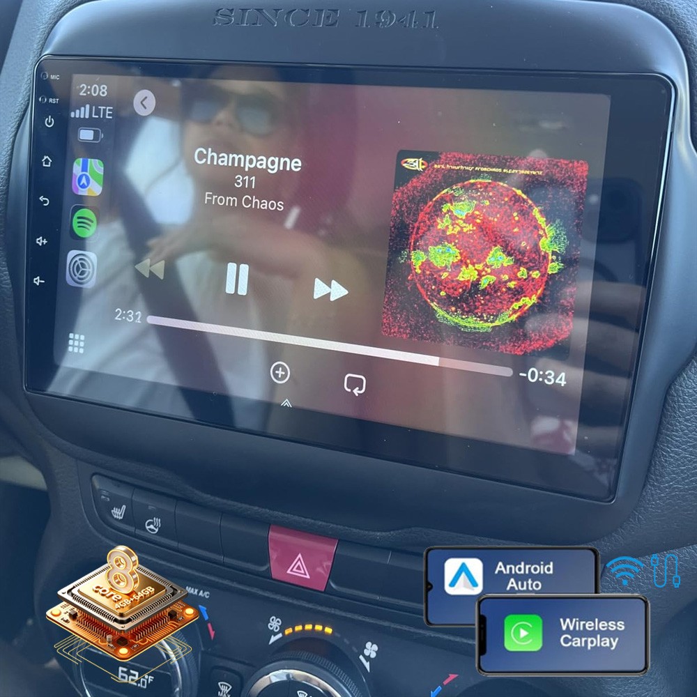For 2015 2016 2017 2018 19-2021 Jeep Renegade Android15 CarPlay Stereo Radio GPS