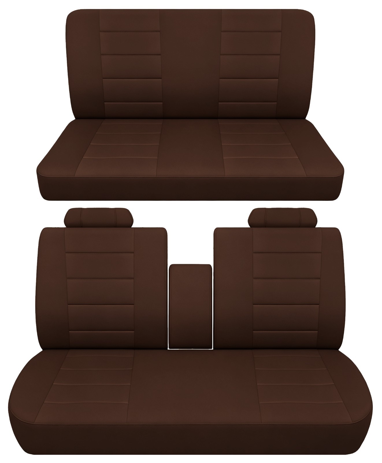 Fits 1969 to 1976 Cadillac DeVille 2 Door Front and Rear bench seat covers brown