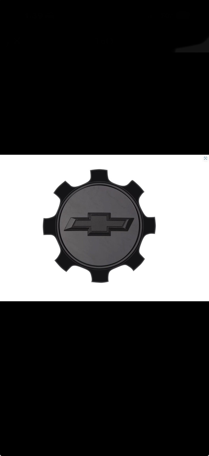 2020-2025 Chevrolet Silverado 2500 3500 Center Cap Black Bowtie Logo 84465267 OE