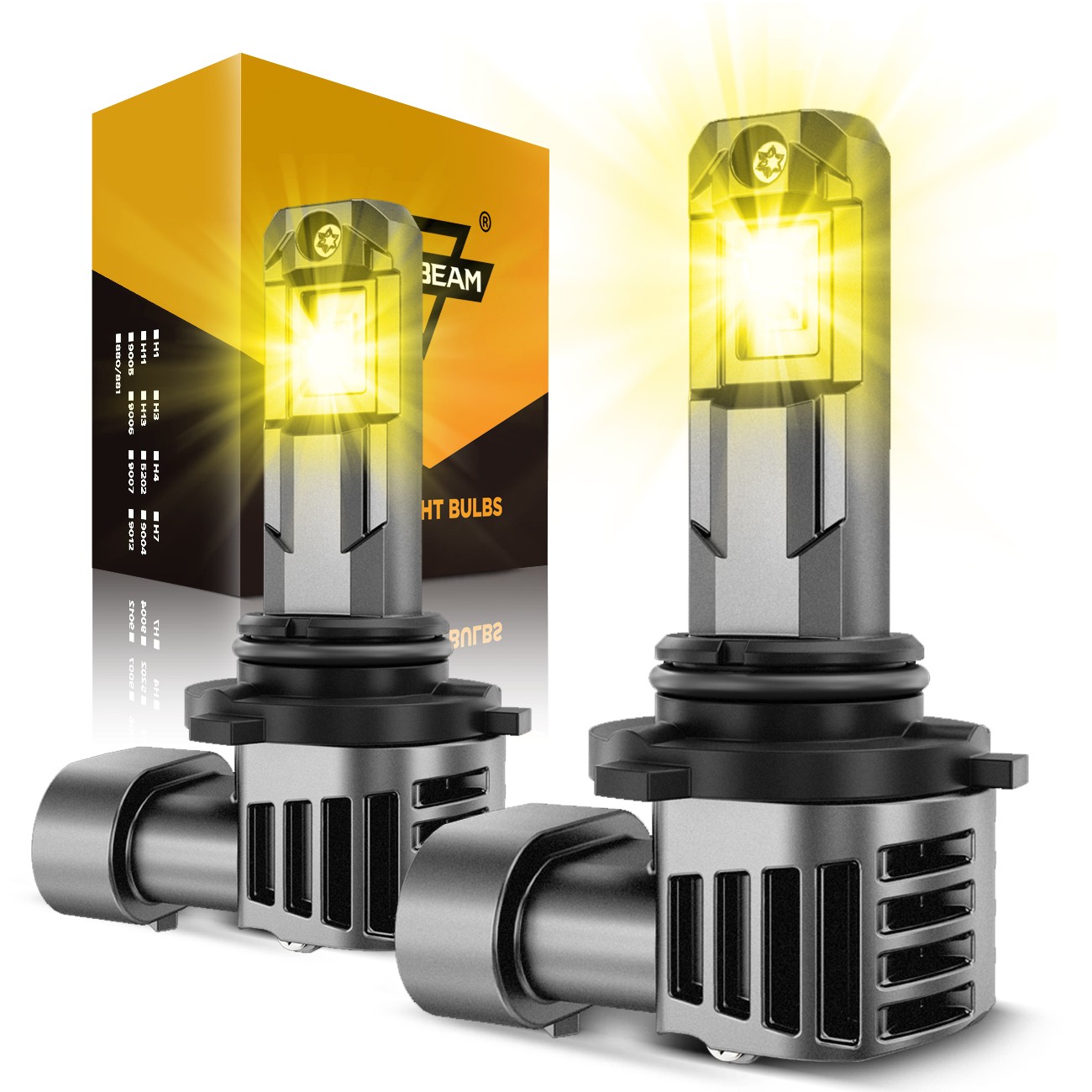 AUXBEAM 1:1 9006/HB4 20000LM 3000K Amber LED Fog Light DRL Headlight BULBS 60W AUXBEAM 1:1 9006/HB4 20000LM 3000K Amber LED Fog Light DRL Headlight BULBS 60W
