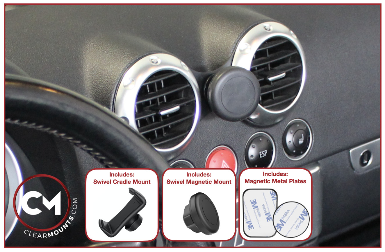 Clearmounts Swivel Magnetic & Cradle Phone Holder - Audi TT MK1 1999-2006 (8N)