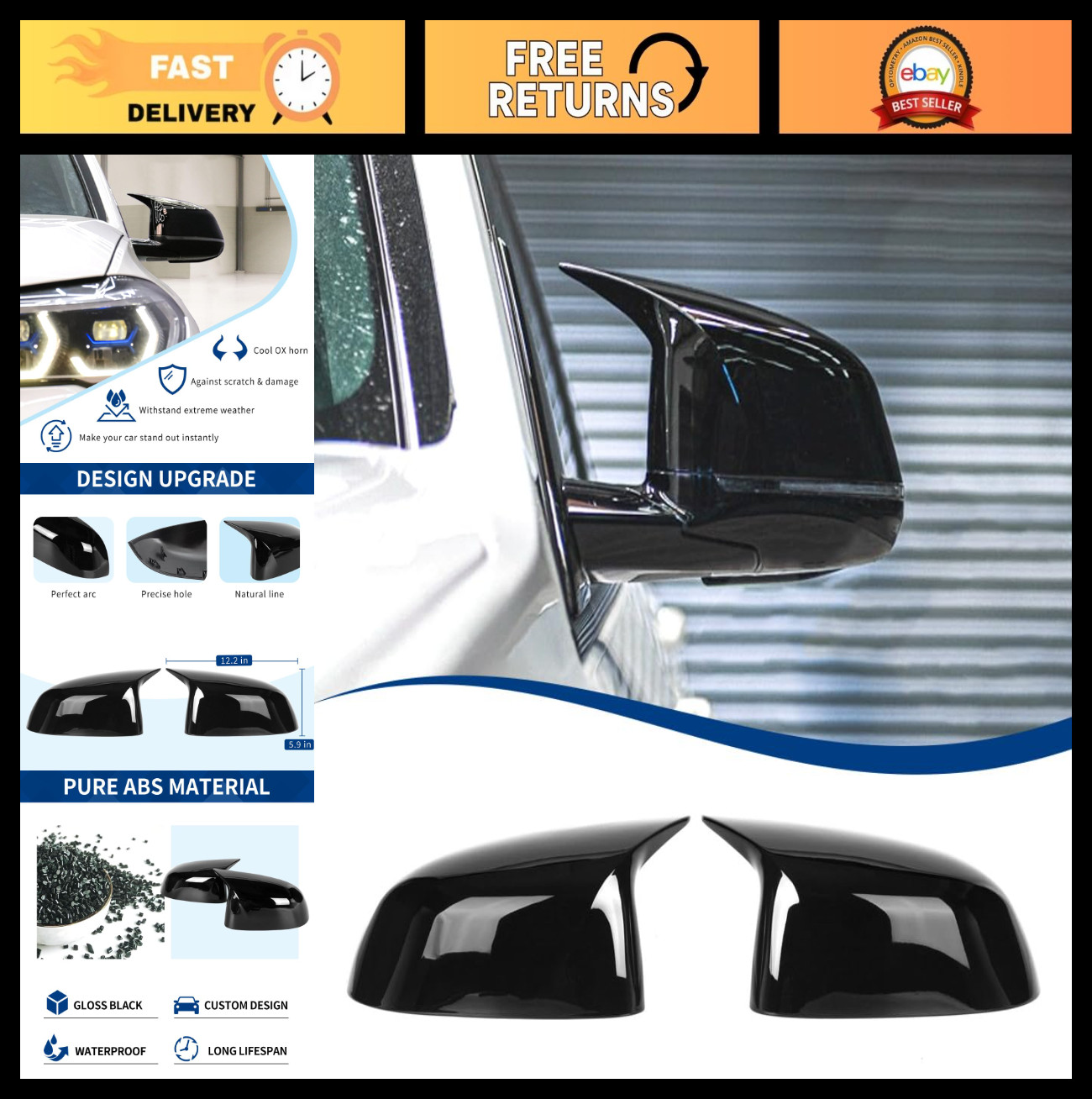 Mirror Caps for BMW X3 X4 X5 X6 X7 G01 G02 G05 G06 G07 - Custom Fit, Stylish Upg
