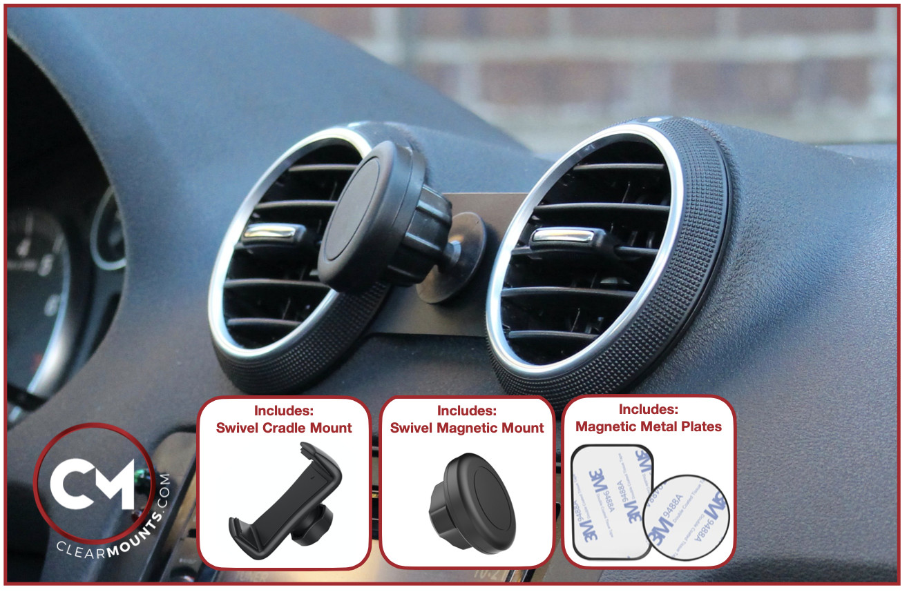Clearmounts Swivel Magnetic & Cradle Phone Holder - Audi A3 2002-2012 (8P)