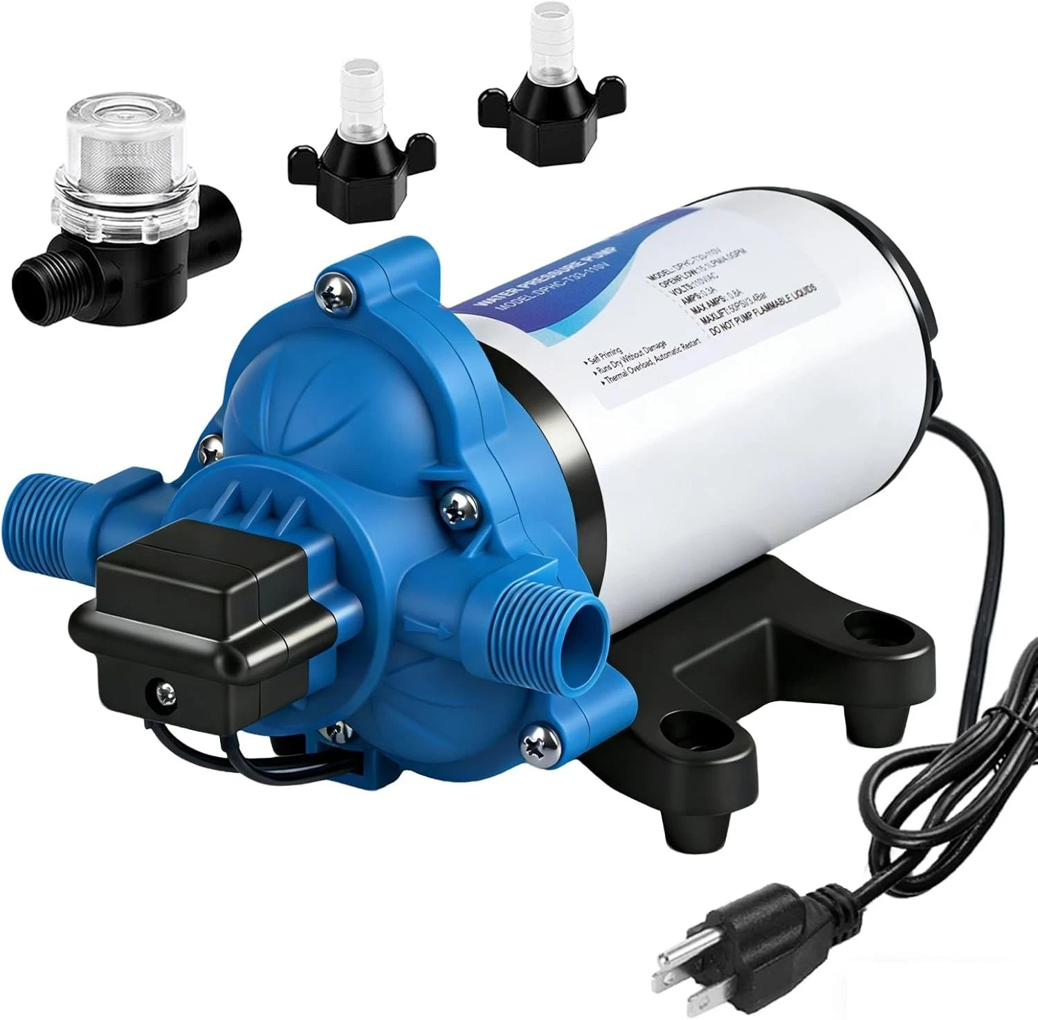 Automatic 110 Volt Water Pump - 4 GPM, Ideal for RV, Food Truck & Irrigation Automatic 110 Volt Water Pump - 4 GPM, Ideal for RV, Food Truck & Irrigation