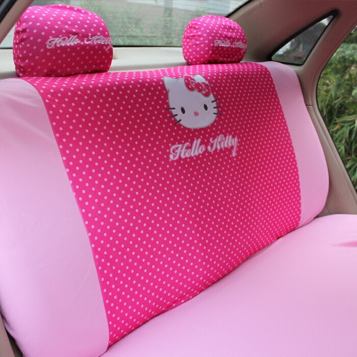 New Sanrio HOT PINK Hello Kitty Bench Back Car Seat Covers Headrest Covers