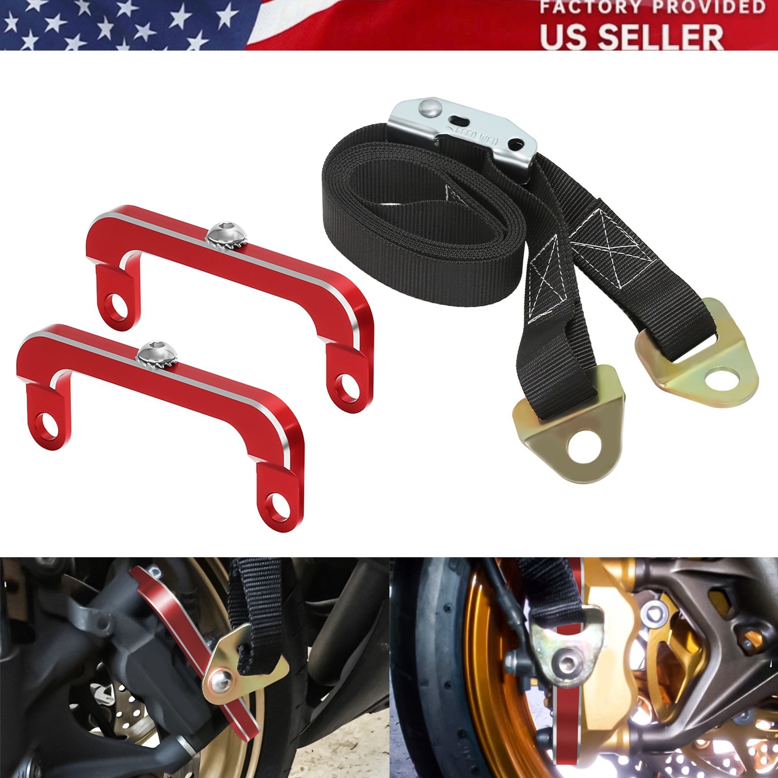 RED Front Lowering Strap Brackets Drag Roll Racing For HONDA CBR1000RR 2004-2026