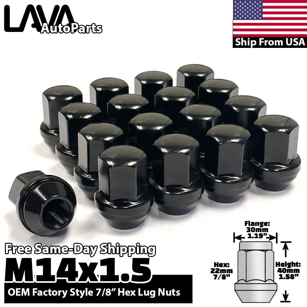 24x Black 14x1.5 OEM Factory Lug Nut Fit GMC Sierra 1500 Suburban Yukon Canyon