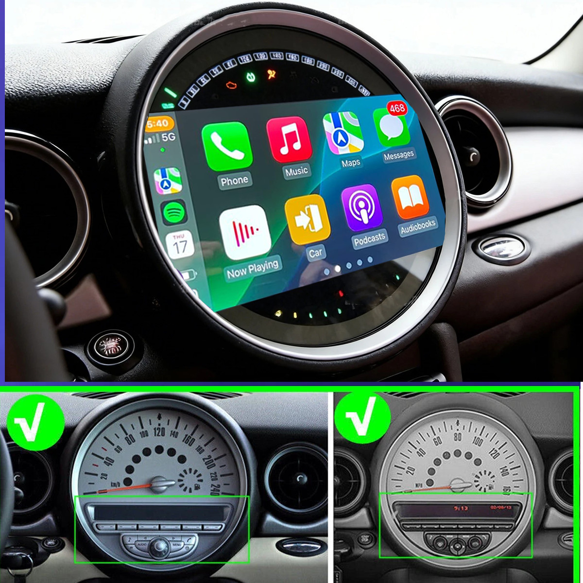 For 2007-2013 BMW Mini Cooper R56 Android 13 GPS Car Stereo Radio Apple Carplay For 2007-2013 BMW Mini Cooper R56 Android 13 GPS Car Stereo Radio Apple Carplay