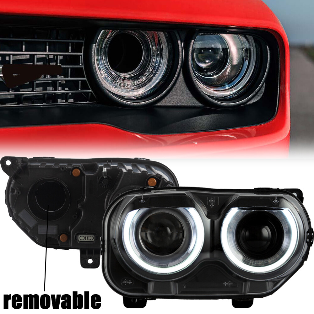 Fits 15-23 Dodge Challenger Headlights LED DRL w/air inlet Projector Front Lamps Fits 15-23 Dodge Challenger Headlights LED DRL w/air inlet Projector Front Lamps