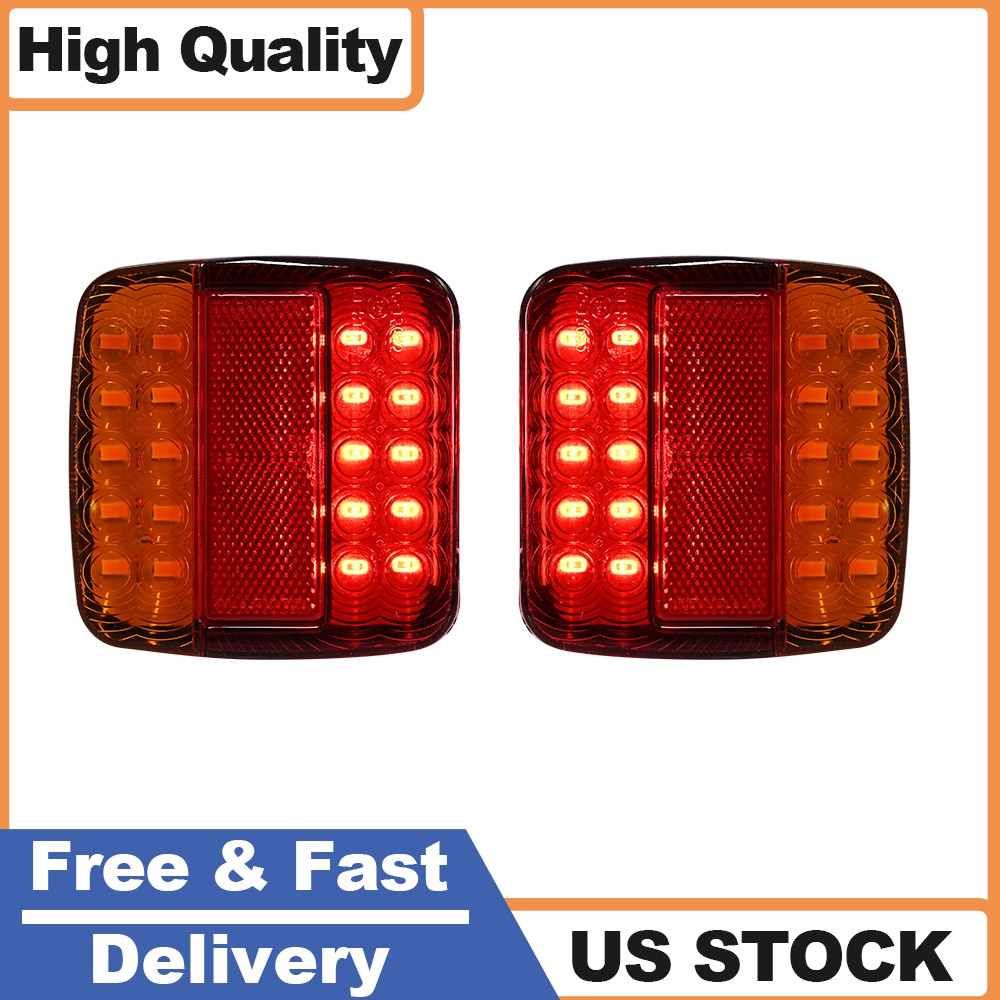 Universal 2 Pack LED Submersible Trailer Lights For Truck Boat Tractor ABS DOT Universal 2 Pack LED Submersible Trailer Lights For Truck Boat Tractor ABS DOT