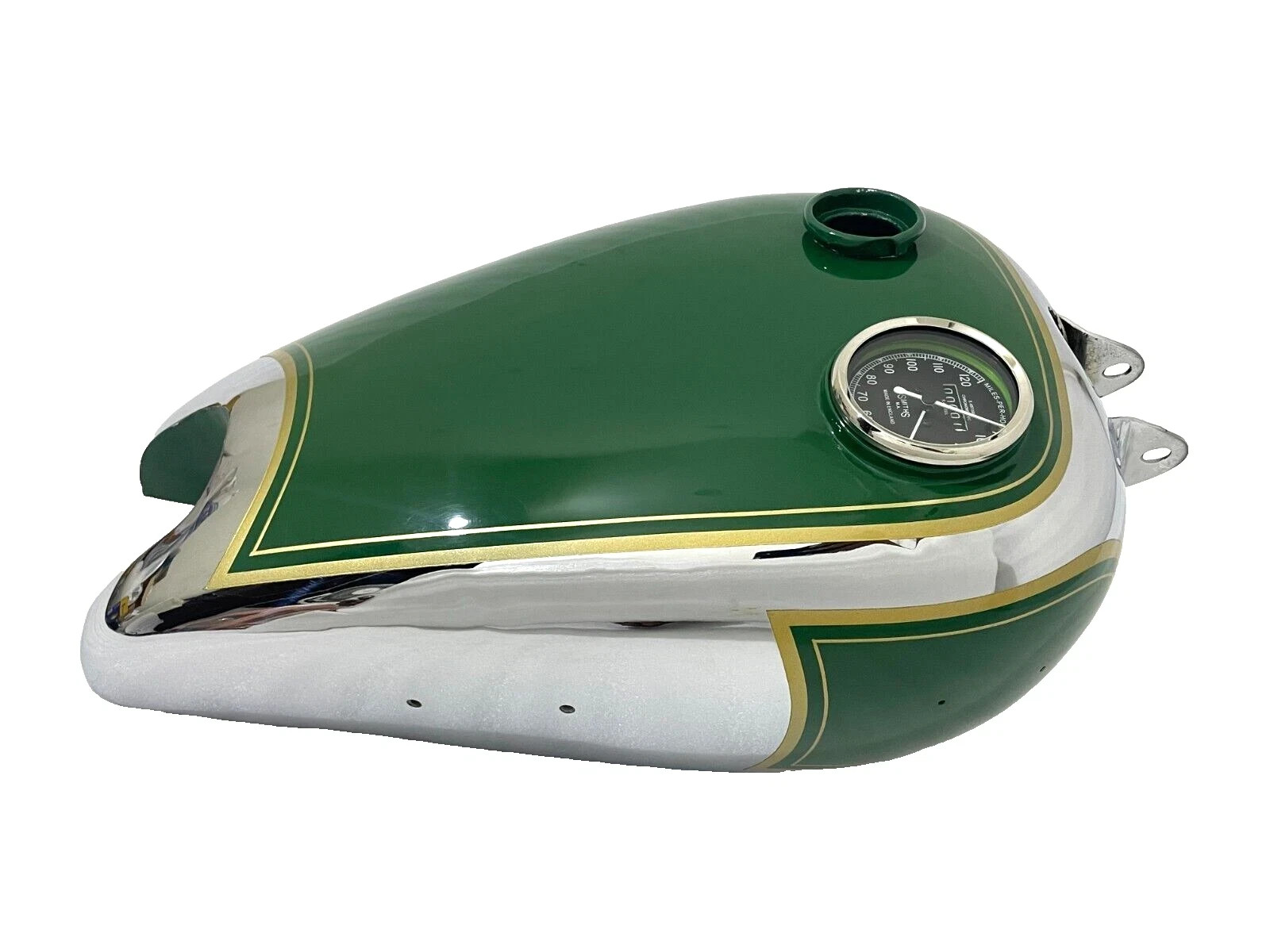 BSA B31 Green Painted & Polish Aluminum Petrol Fuel Tank + Speedo & Cap | Fit