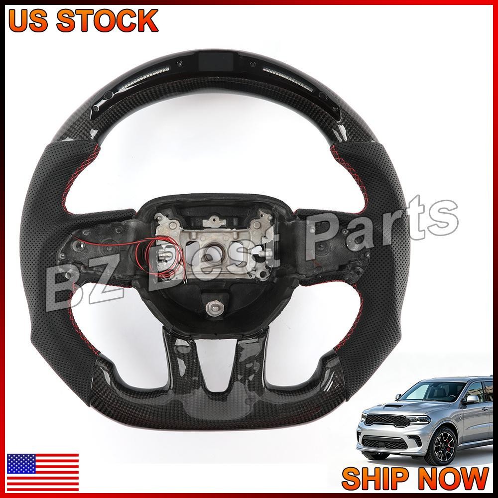 LED Carbon Fiber Steering Wheel For Dodge Charger Durango SRT 15-23 US
