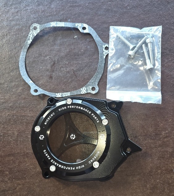 Black NICECNC Clear Clutch Cover -Yamaha (YZ85 -2002-2023) (Z65-2018-2022 2023)