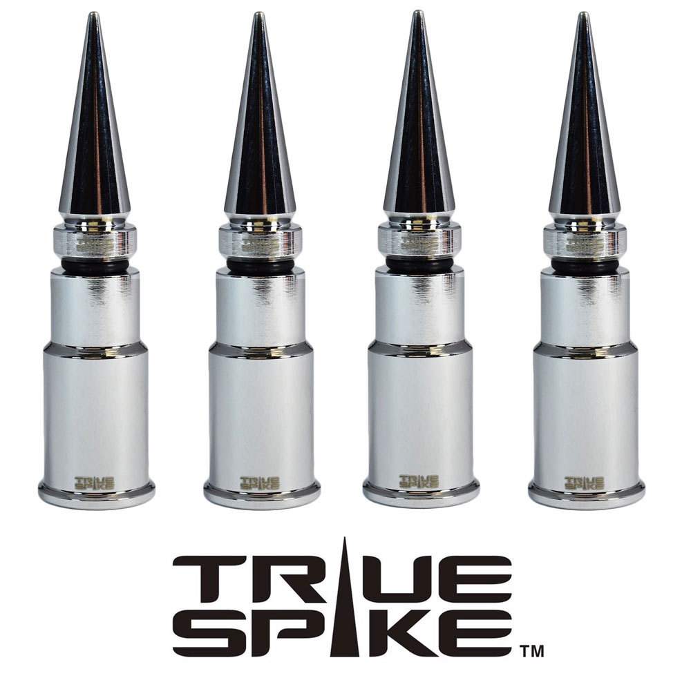 4 TRUE SPIKE CHROME SPIKED WHEEL RIM AIR VALVE STEM COVER CAP FOR GMC SIERRA B