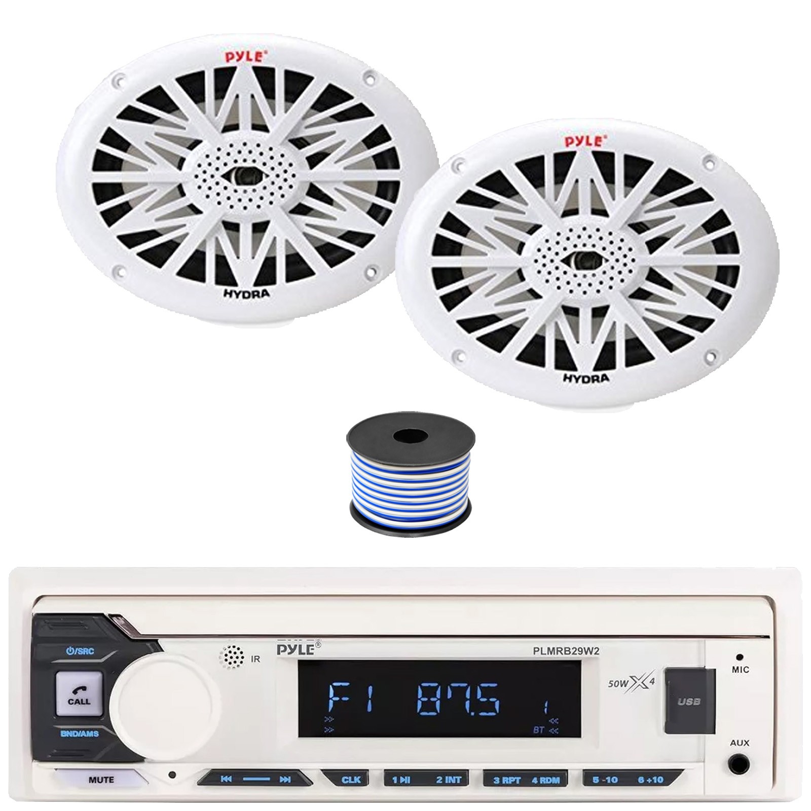 Pyle PLMRB29W2 Bluetooth MP3 Receiver, 2x 6x9\