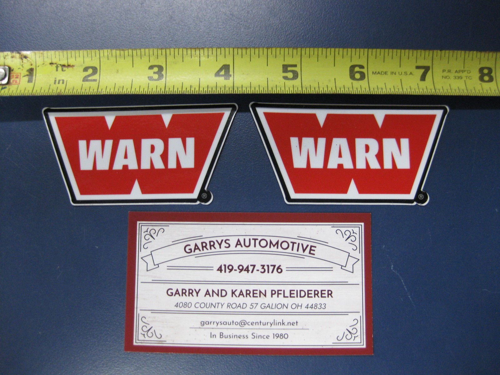 2 Genuine WARN 3 inch X 1.5 Inch Red W Decal Label Sticker 2 Genuine WARN 3 inch X 1.5 Inch Red W Decal Label Sticker