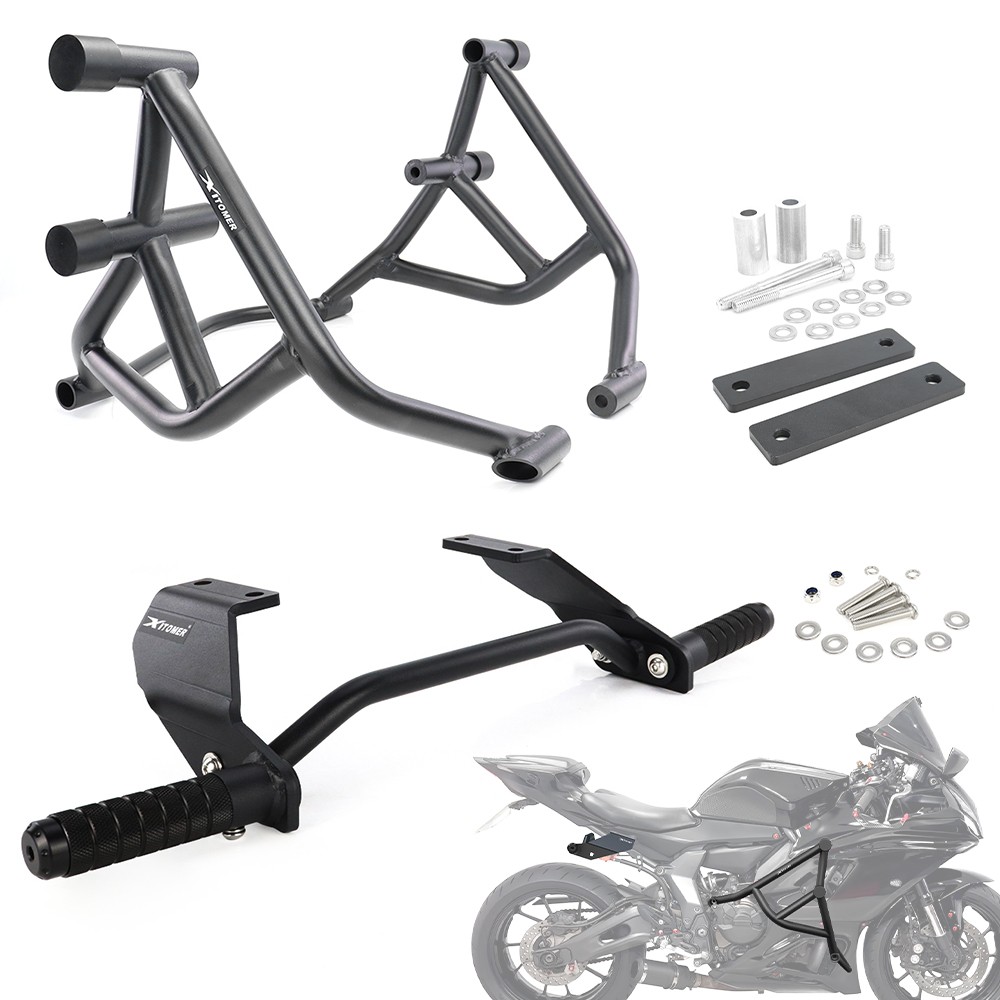 Fit For Yamaha YZF-R7 2021-2026 Engine Crash Stunt Cage & Rear Subcage Peg Guard
