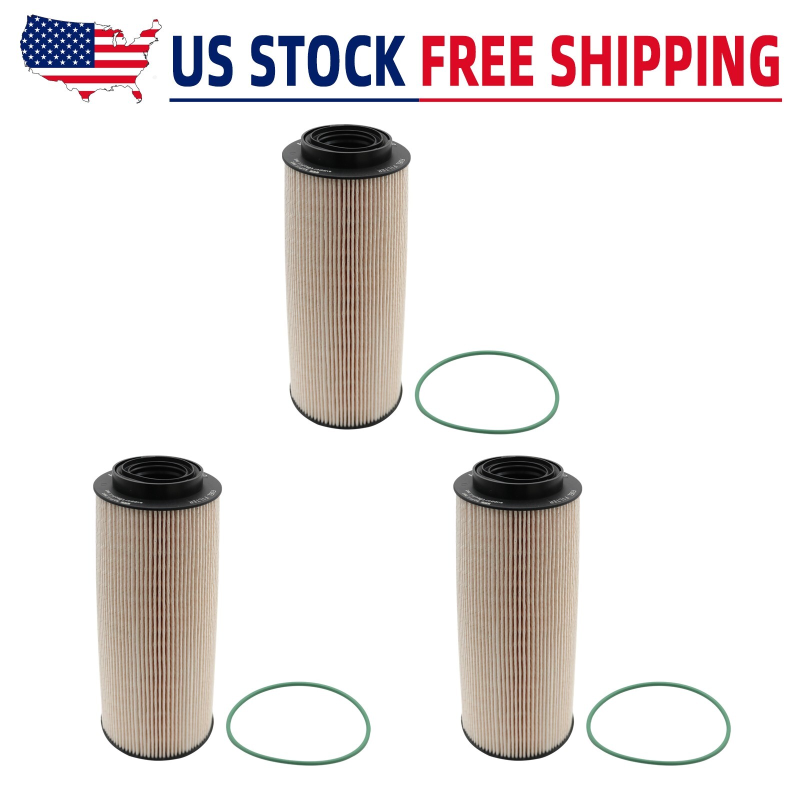 3X-For Kenworth Paccar replaces  2164463 Claridge Fuel Filter Kit 2277129
