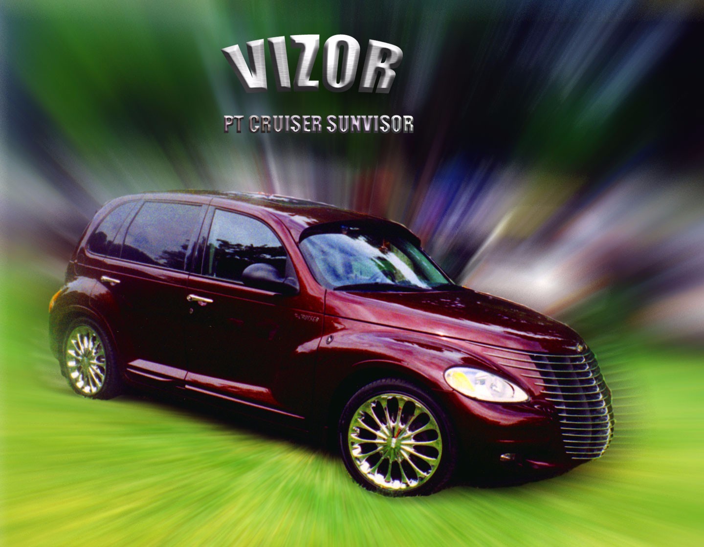 CHRYSLER PT CRUISER VIZOR AERODYNAMIC NO DRILL EXTERIOR SUN VISOR ~ US MFG