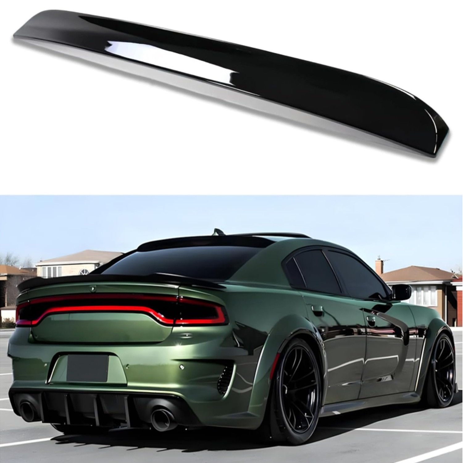 FIT 2011-23 DODGE CHARGER SRT SCAT DUCKBILL GLOSS BLACK REAR WINDOW ROOF SPOILER