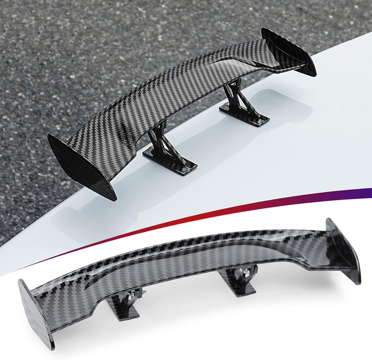 Enhance Your Ride with Universal Carbon Fiber Mini Spoiler Wing - Fits All Cars