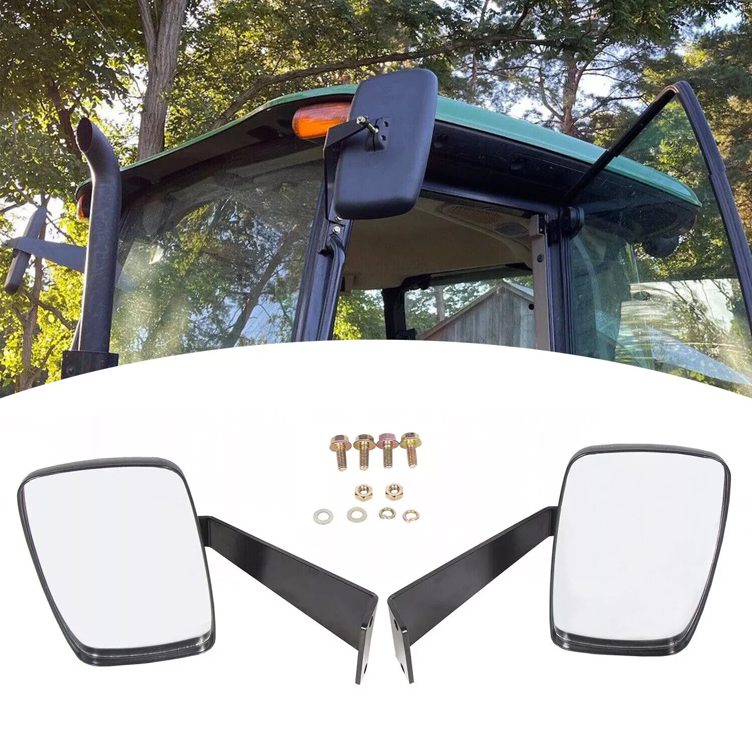 Left +Right Rearview Mirror Set Fit For John Deere 5000 & 6000 Series Tractors Left +Right Rearview Mirror Set Fit For John Deere 5000 & 6000 Series Tractors