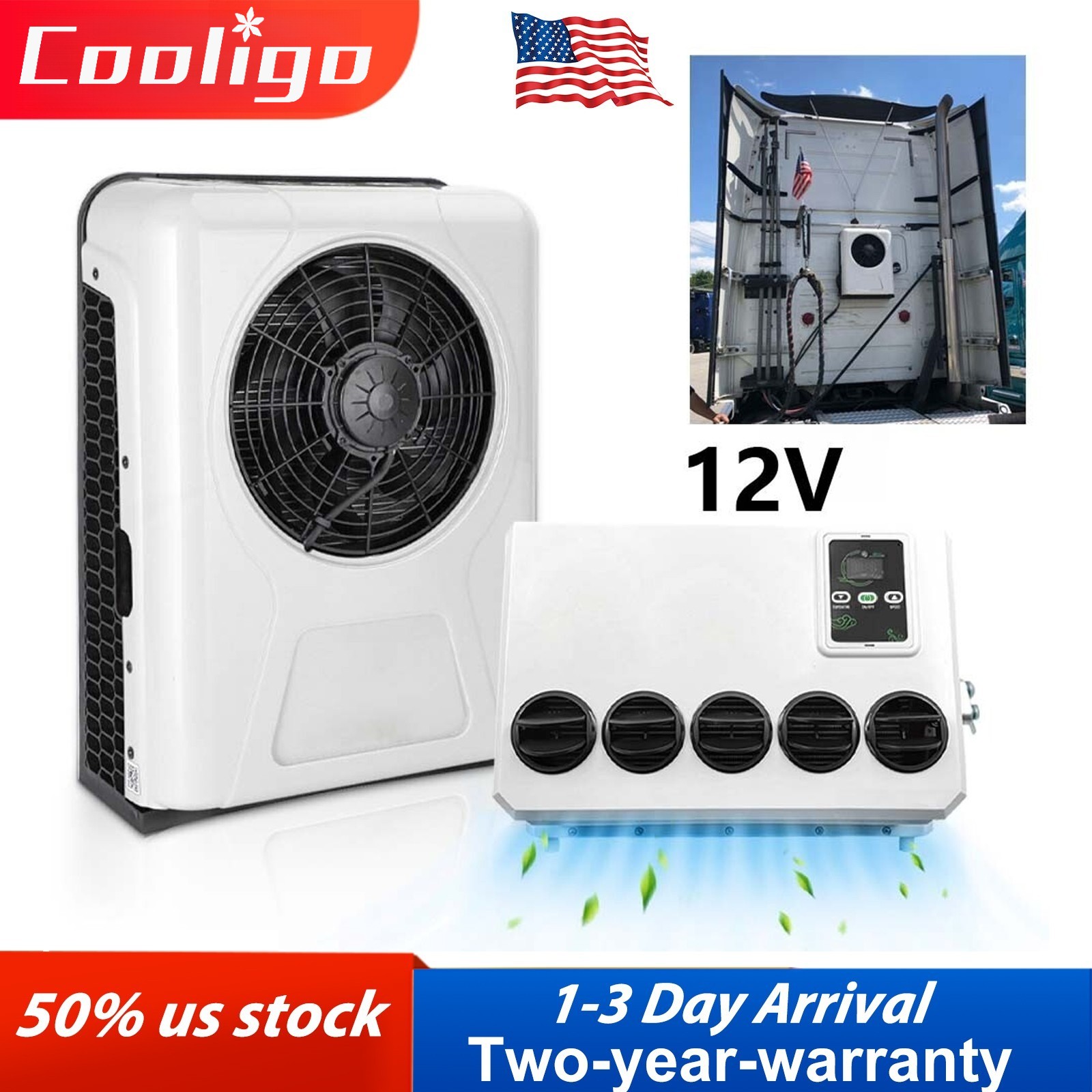 US 12000 BTU 12V Truck Air Conditioner Split Car Cab RV AC Unit Fit Bus Caravan