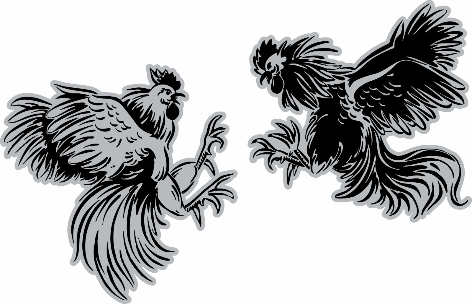 Chicken Fighting Rooster Cockfight Spurs Car Boat Truck Vinyl Decal Sticker