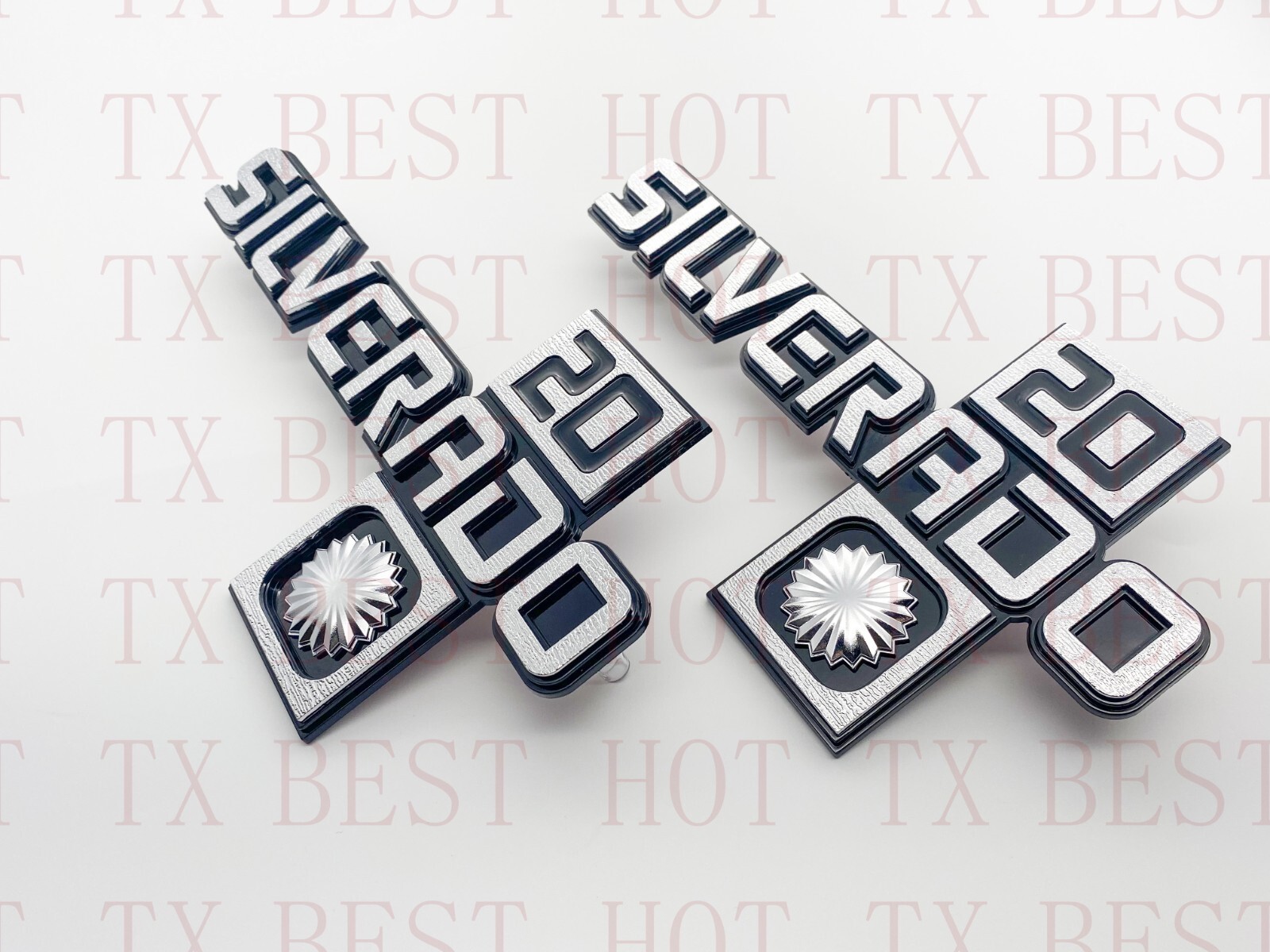 2Pc Fits 1981-87 GM Trucks Silverado “20” Fender Emblem Badge 14026451 Chrome