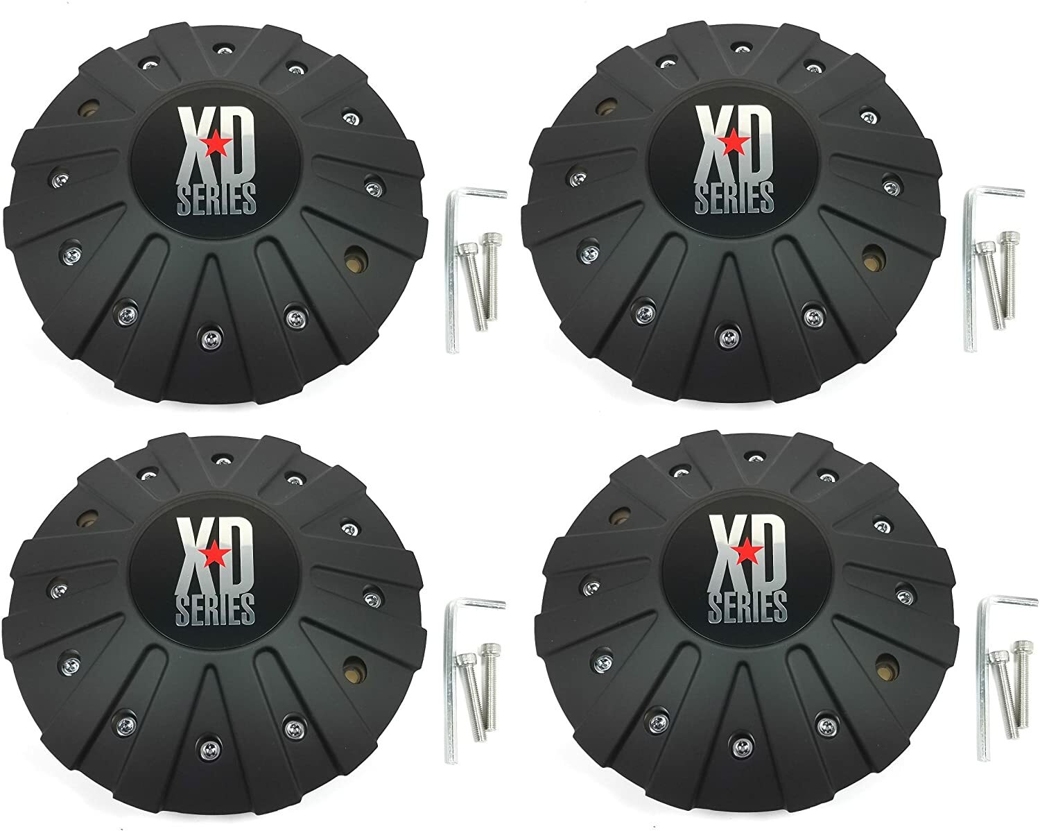 4 PACK - KMC XD Series Wheel Center Cap Matte Black FITS ALL XD778 Monster