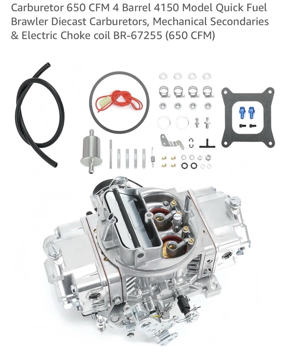 Carburetor 650 CFM 4 Barrel 4150 Model Quick Fuel Brawler Diecast Carburetors