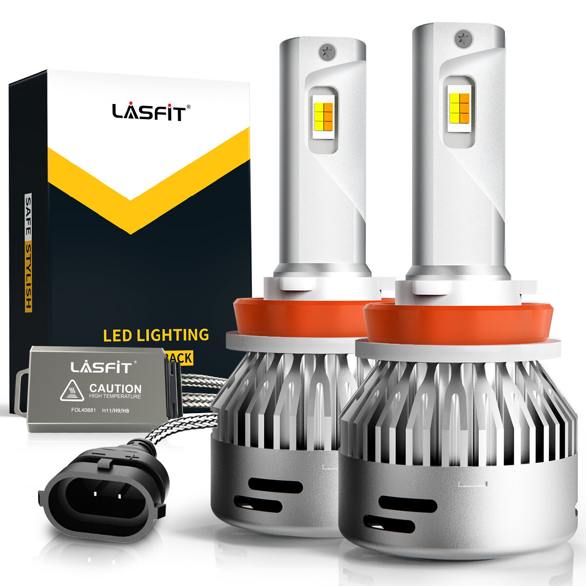 Switchback White Yellow H11 LED Headlight Low Beam Bulbs Conversion Kit 2PCS
